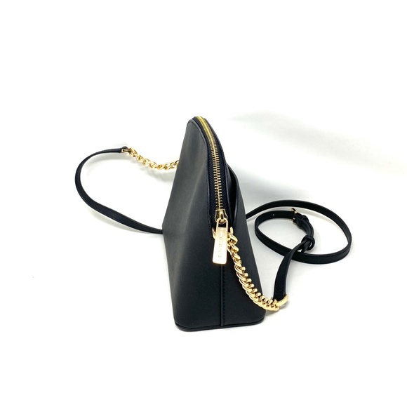 MICHAEL KORS Jet Set Travel Medium Dome Crossbody Black Leather 35S9GTVC2L - Picture 3 of 5